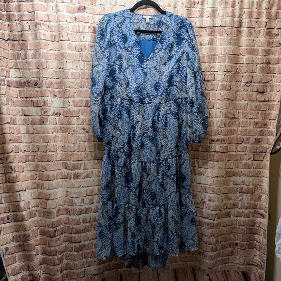 Joie Parisian Paisley Blue Patterned Long Sleeve Dress Size Small NWT - Picture 1 of 14